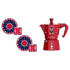 Bialetti 0005317 Moka Express 3 Cups,+ 2 Cups And Saucers