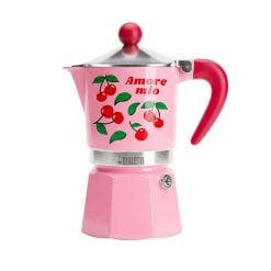 Bialetti 0006666 Rainbow 3 Cups Cherries, High Quality Is Guaranteed Thanks To The Patented Safety Valve Which Is Easy To Inspect And To Clean.