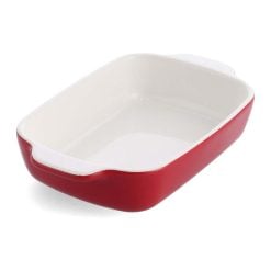 Alternative view of Kitchenaid CC006104-001 Stoneware Rectangular Ceramic Non-Stick Coating Baker with Bamboo Lid, 20 cm