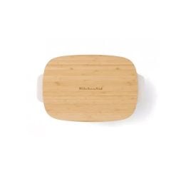 Alternative view of Kitchenaid CC006109-001 Stoneware Rectangular Ceramic Non-Stick Coating Baker with Bamboo Lid, 32 cm