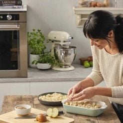 Alternative view of Kitchenaid CC007425-001 Stoneware Rectangular Ceramic Non-Stick Coating Baker with Bamboo Lid, 26 cm