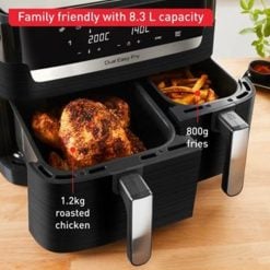 Tefal EY901840 Dual Easy Fry, 2700 W - Black & SS, 8.3L/6p, 50 Hz - Image 2