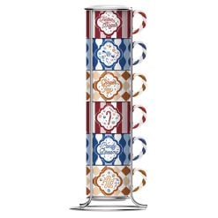 Bialetti Ncandy0040 Set 6 Stackable Coffee Cups - Candy Land