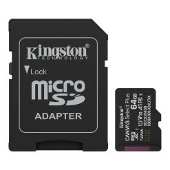 Kingston Canvas Select Plus 64GB microSD Memory Card – 100MB/s, UHS-I, U1, V10, A1