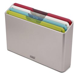 Joseph Joseph 60218 Set of 4 food-specific, non-slip chopping boards plus slimline storage case