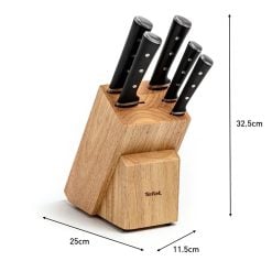 Alternative view of Tefal K232S574 5-Knives Wooden Block Set - Stainless Steel