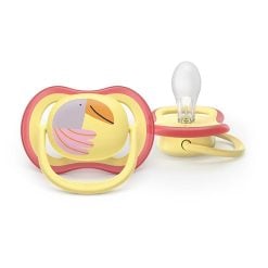 Alternative view of Philips Avent SCF087/04 2 Ultra Air design Soothers Parot/Buttefly  0-6m - Girl