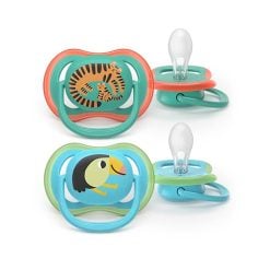Philips Avent SCF087/11 2 Ultra Air design Soothers Tiger/Parrot 6-18m - Boy