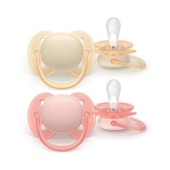Philips Avent SCF091/38 2 Ultra Soft Plain Soother 0-6m - Girl