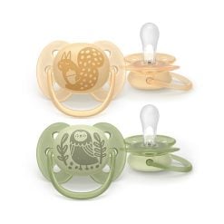 Philips Avent SCF091/46 2 Ultra Soft Deco Squirrel/Owl Soothers 6-18M - Boy