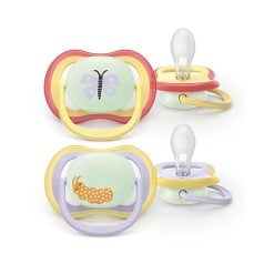 Philips Avent SCF376/25 2 Ultra Air Night Soothers 0-6m - Girl