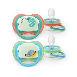 Philips Avent SCF376/28 2 Ultra Air Night Soothers 6-18m - Boy